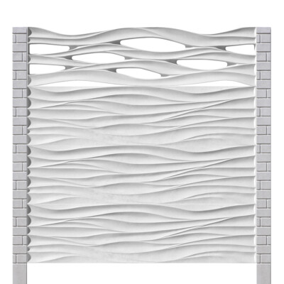 Gard beton 3D - 200 cm inaltime - Cod 3D-4OC - cu placa ornamentala