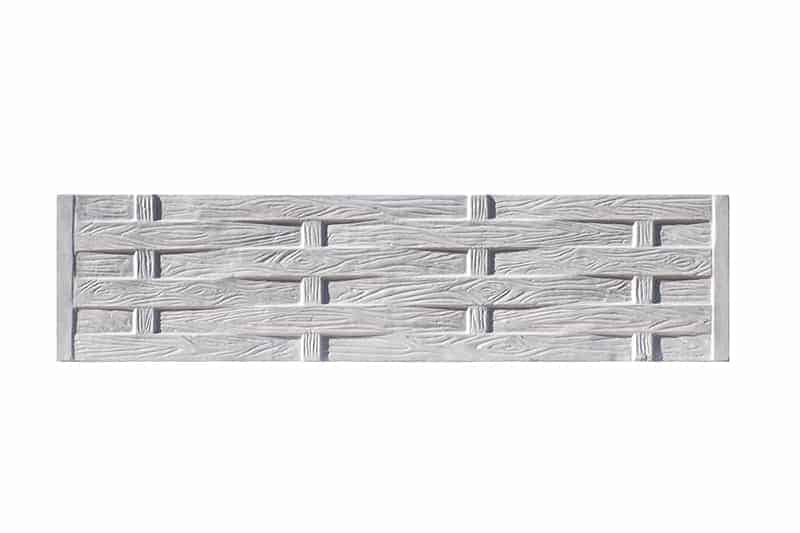Gard beton model LEMN IMPLETIT - 200 cm inaltime - Cod 4OML - cu placa ornamentala