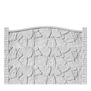 Gard beton model PIATRA MARE NOU 150 cm inaltime Cod 3OMP cu placa ornamentala 1